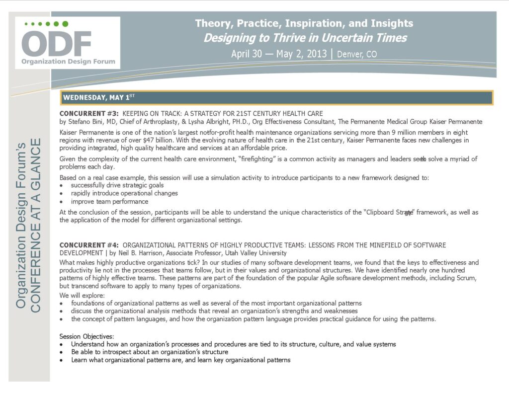 Summary of Concurrent Sessions Pg2